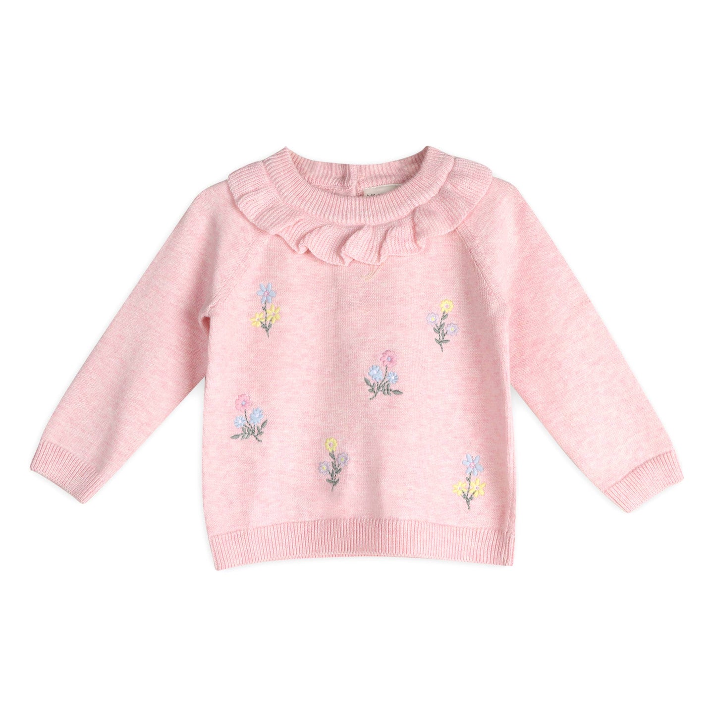 Ruffle Collar & Embroidered Baby Pullover & Pants (Organic):Viverano