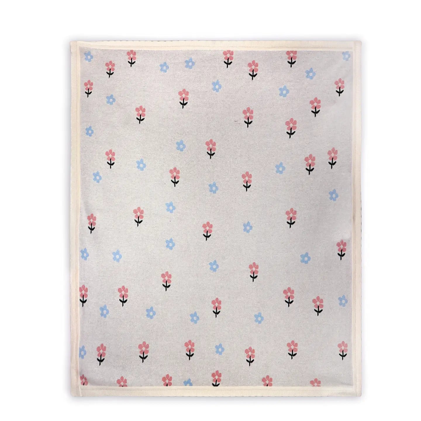 Sweet Floral - Organic Jacquard Knit Baby Blanket
