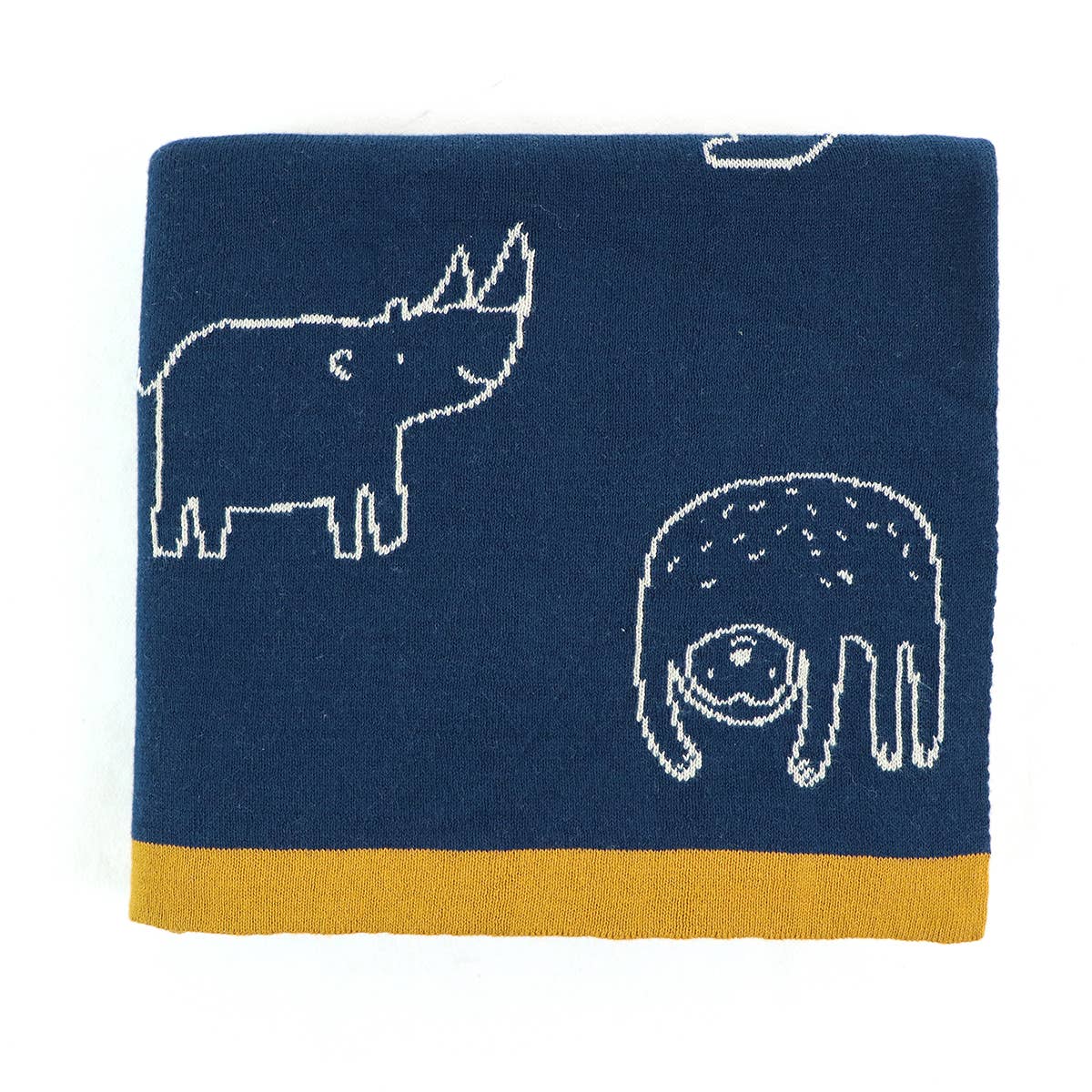 Animal Friends - Reversible Sweater Knit Baby Blanket:Viverano