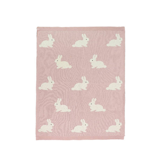 Bunny - Organic Jacquard Knit Baby Blanket-Viverano