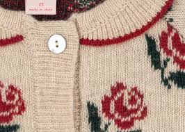 Belou Rose Knit Cardigan w Collar-Konges Slojd FW25