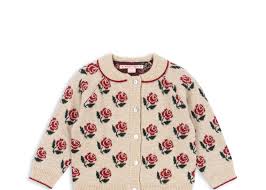 Belou Rose Knit Cardigan w Collar-Konges Slojd FW25