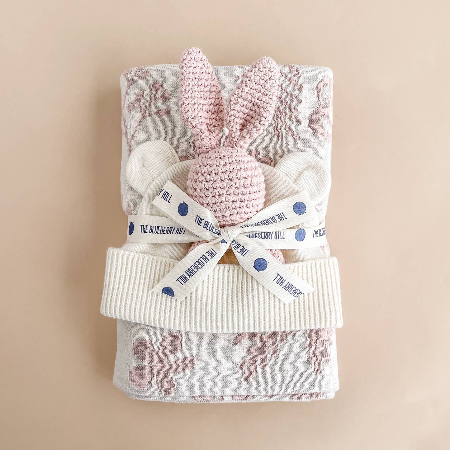 Crochet Rattle Teether Pink Bunny - Blueberry Hill