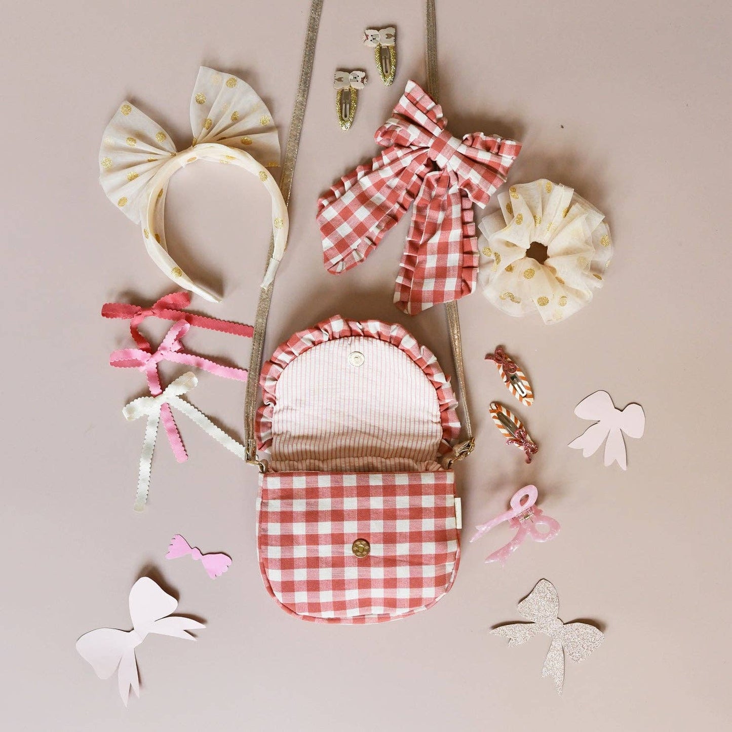 Stripy Glitter Bow Clips