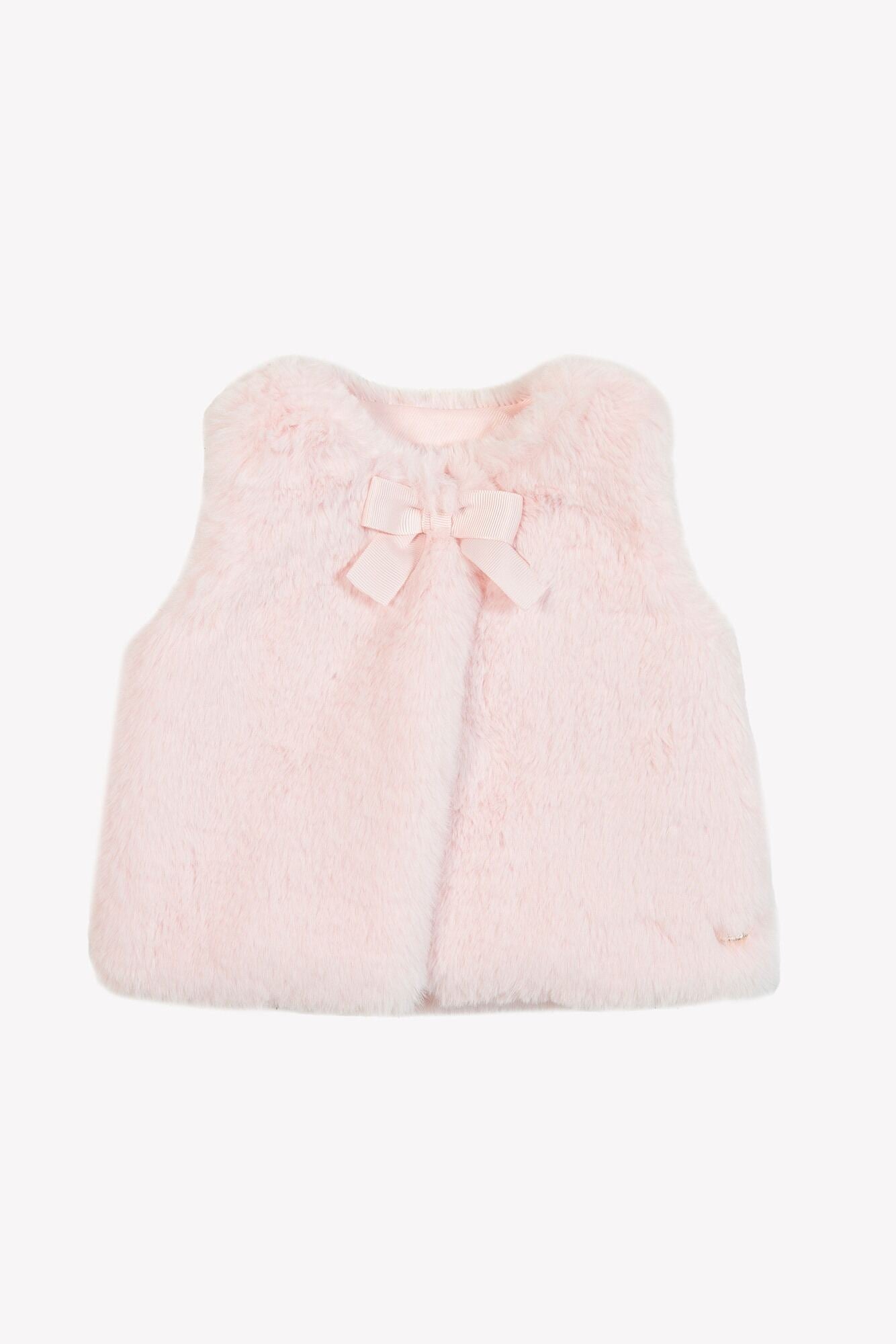 Faux Fur Vest/Bow- Tartine et Chocolat FW25