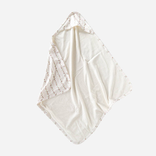 Hooded Towel Strawberry Stripe - Blueberry Hill