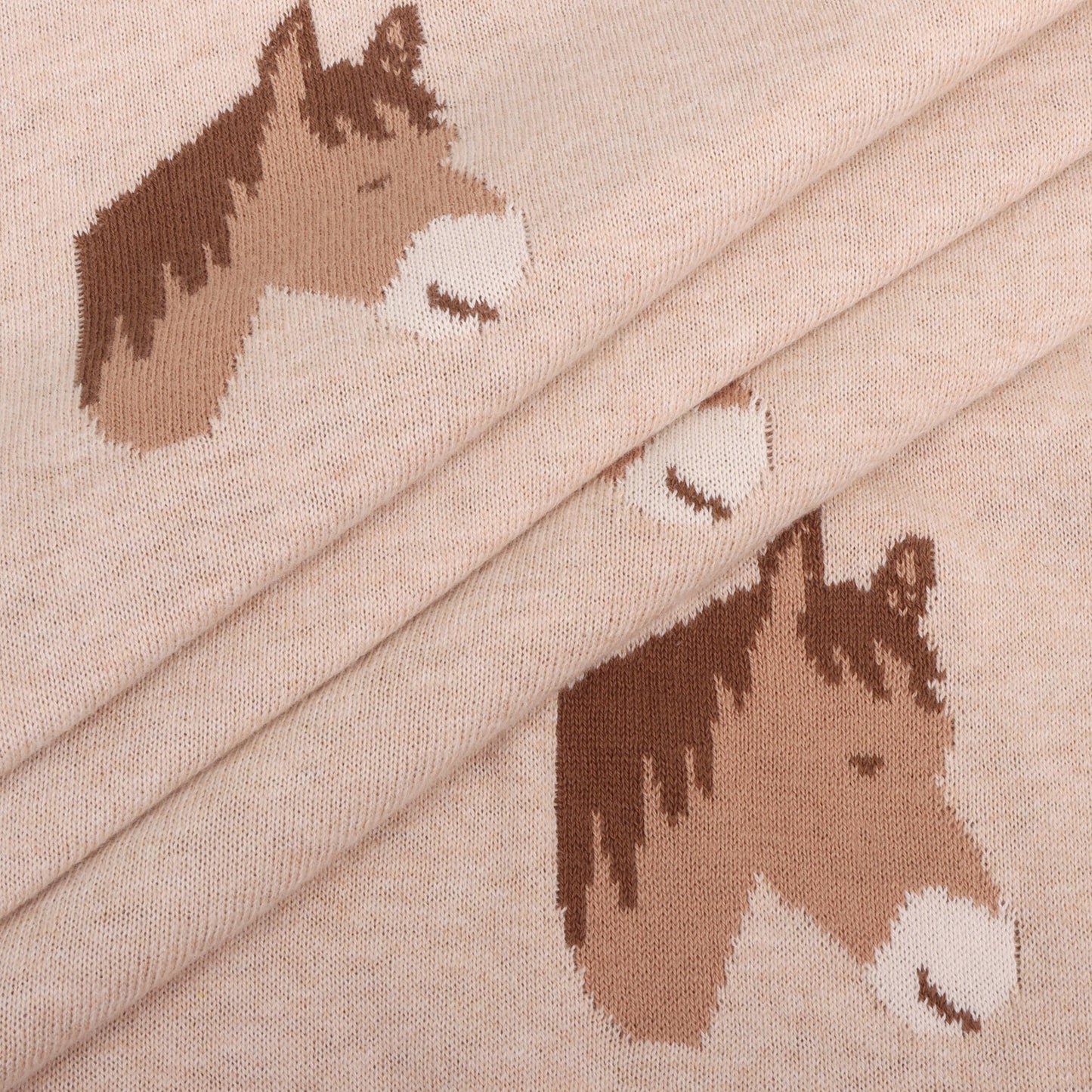 Horse Dreams - Organic Cotton Jacquard Knit Baby Blanket: viverano