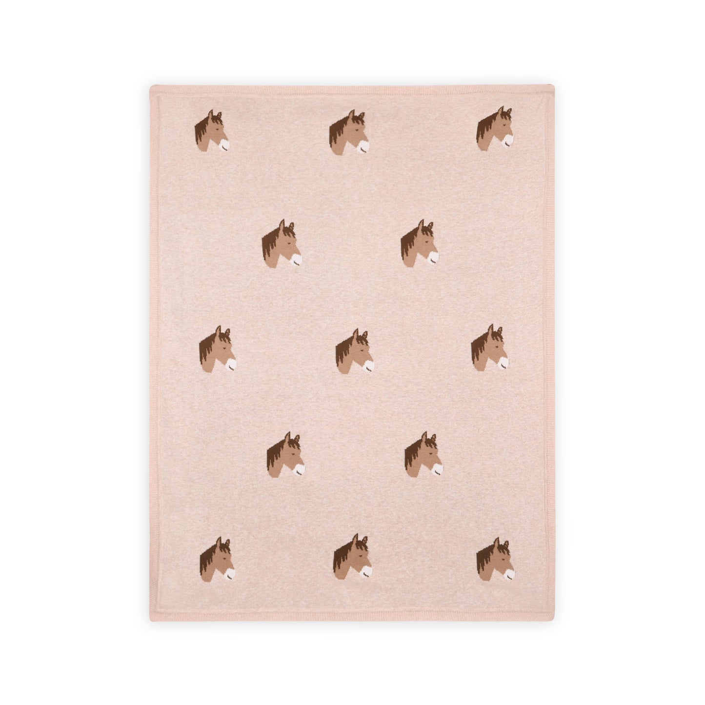 Horse Dreams - Organic Cotton Jacquard Knit Baby Blanket: viverano