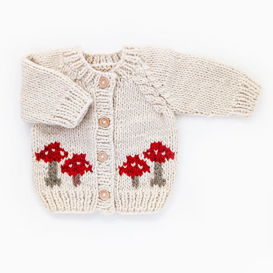 Mushroom Cardigan Sweater- Huggalugs