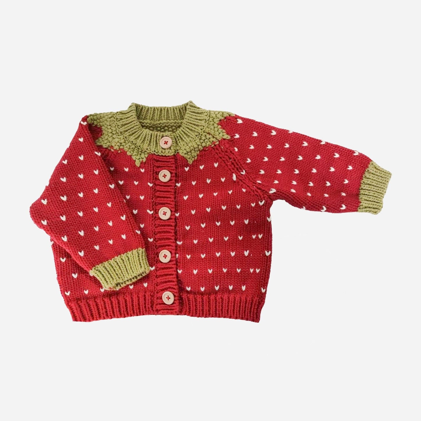 Cotton Strawberry Cardigan-Blueberry Hill