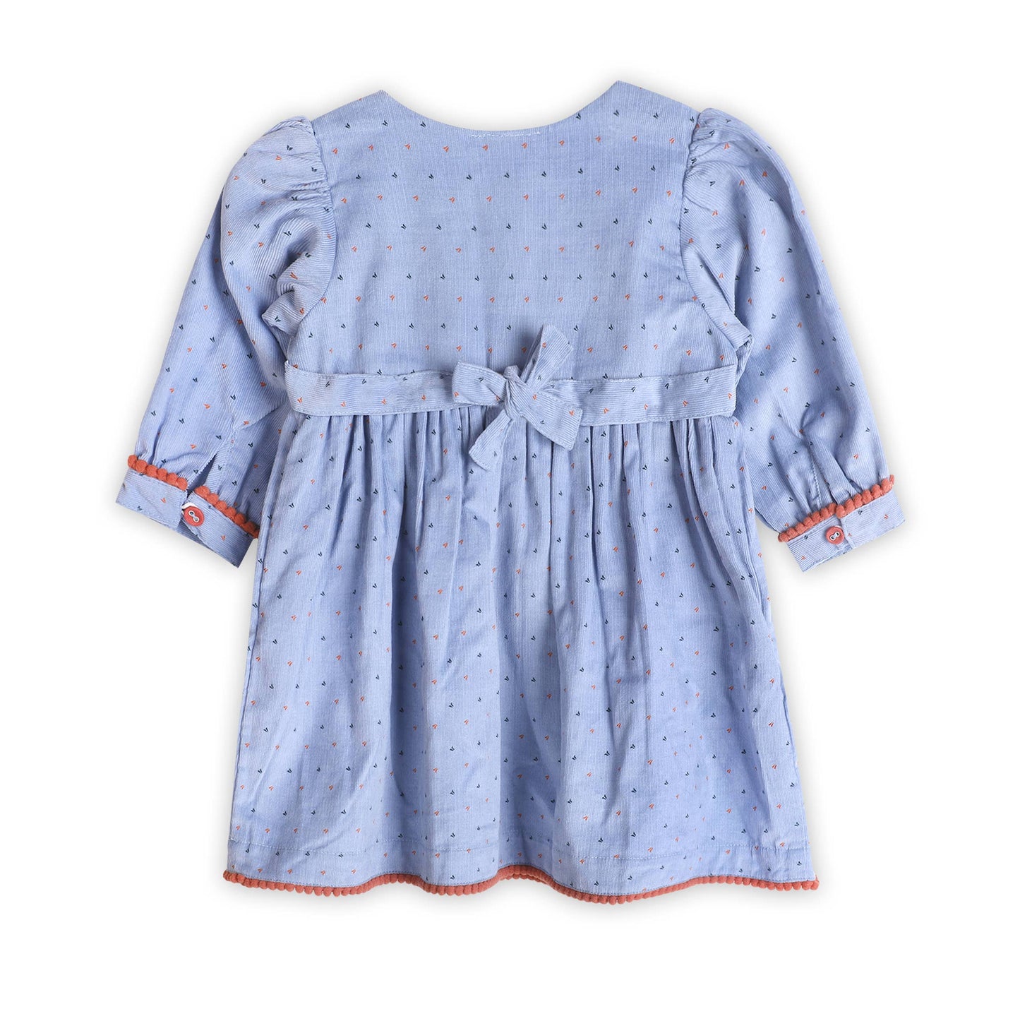 Embroidered Corduroy Tie Baby Dress & Bloomer (Organic): Viverano