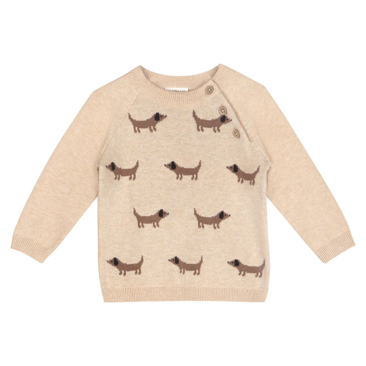 Doxie Dog Jacquard Knit  Raglan Pullover (Organic): viverano