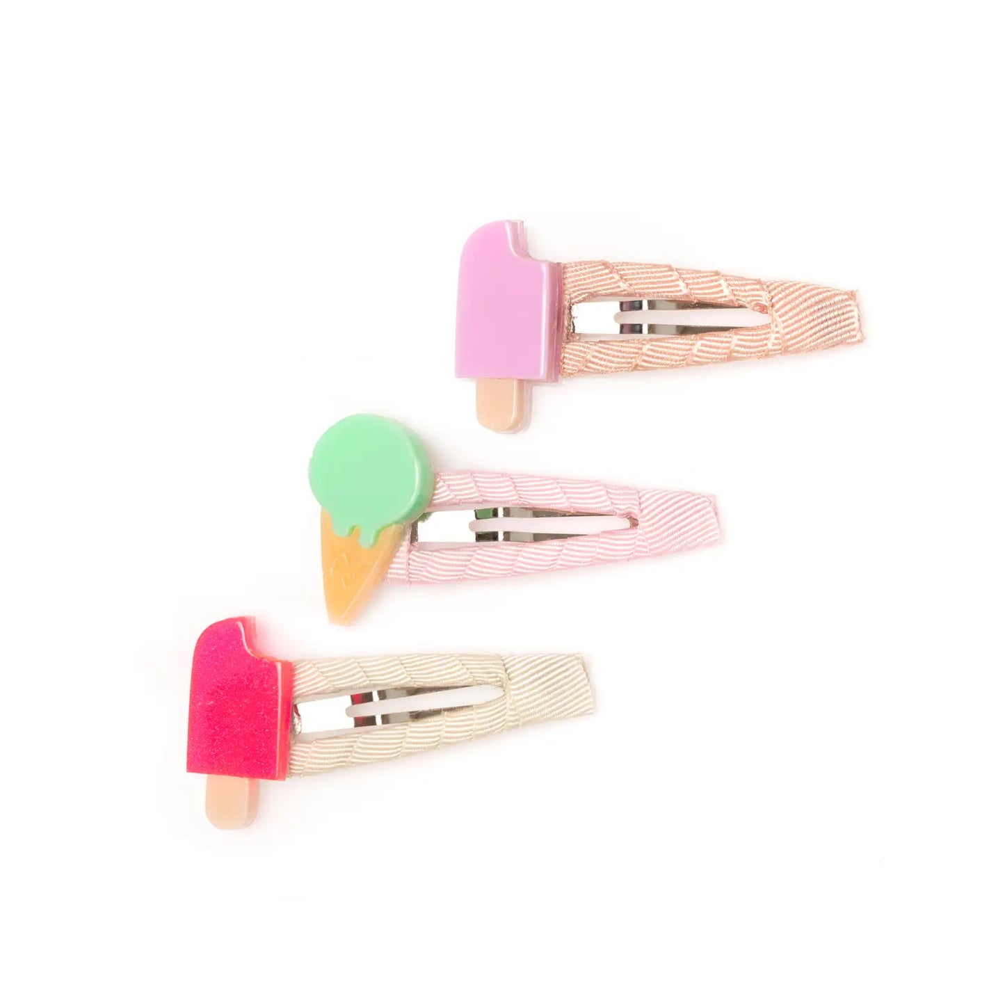 Frozen Treats Fabric Covered Snap Clips - Lilies and Roses