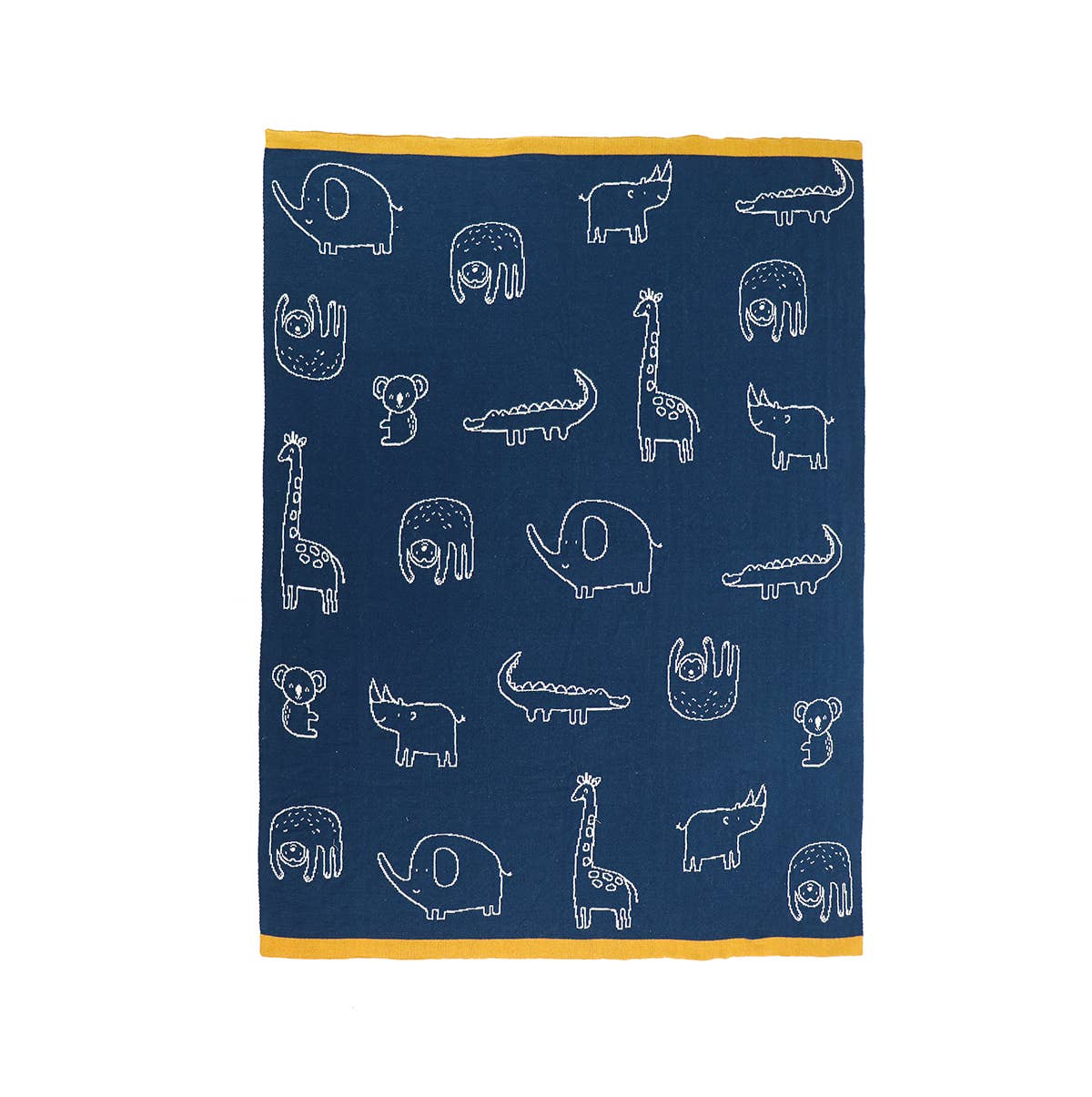 Animal Friends - Reversible Sweater Knit Baby Blanket:Viverano