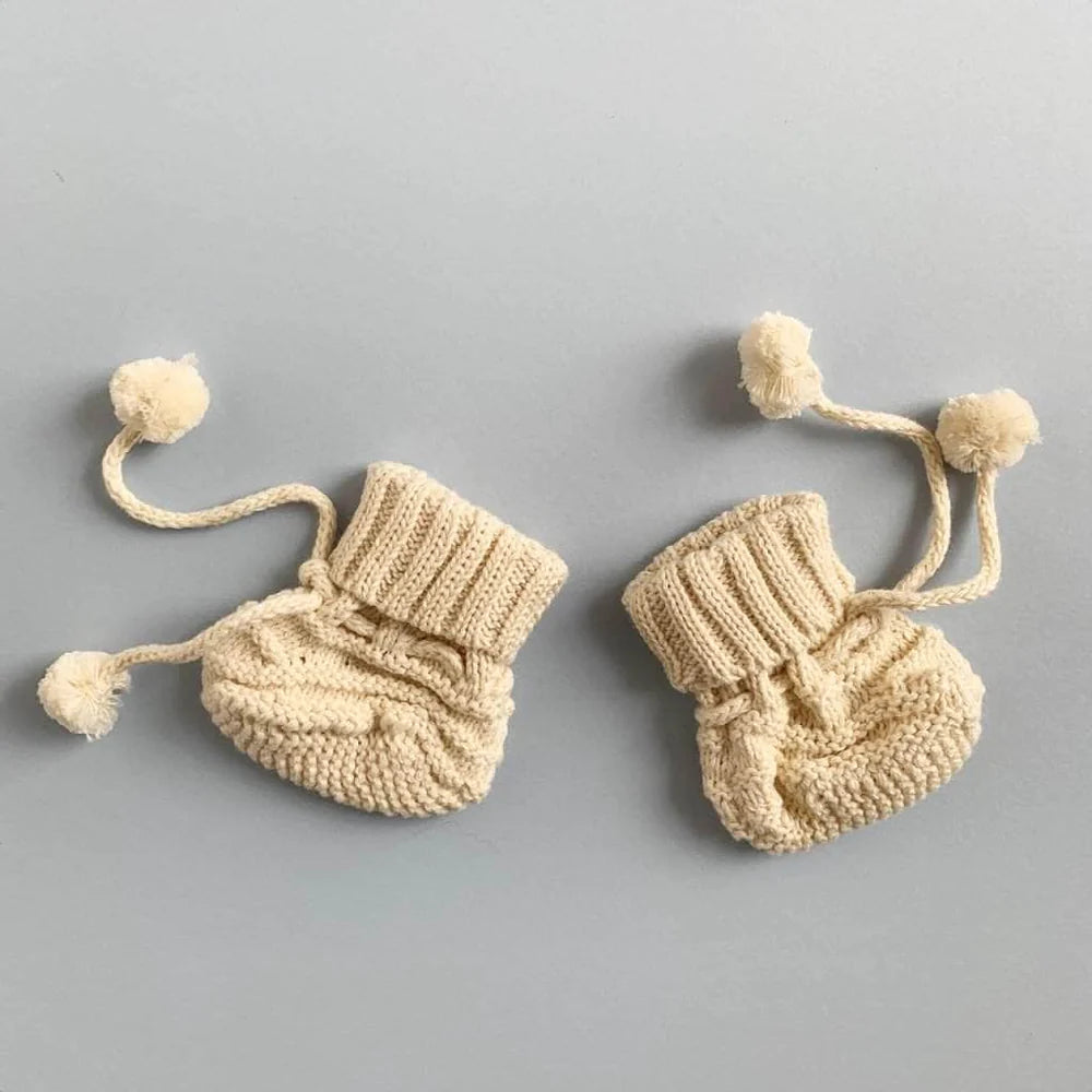 Organic Hand-Knit Baby Booties