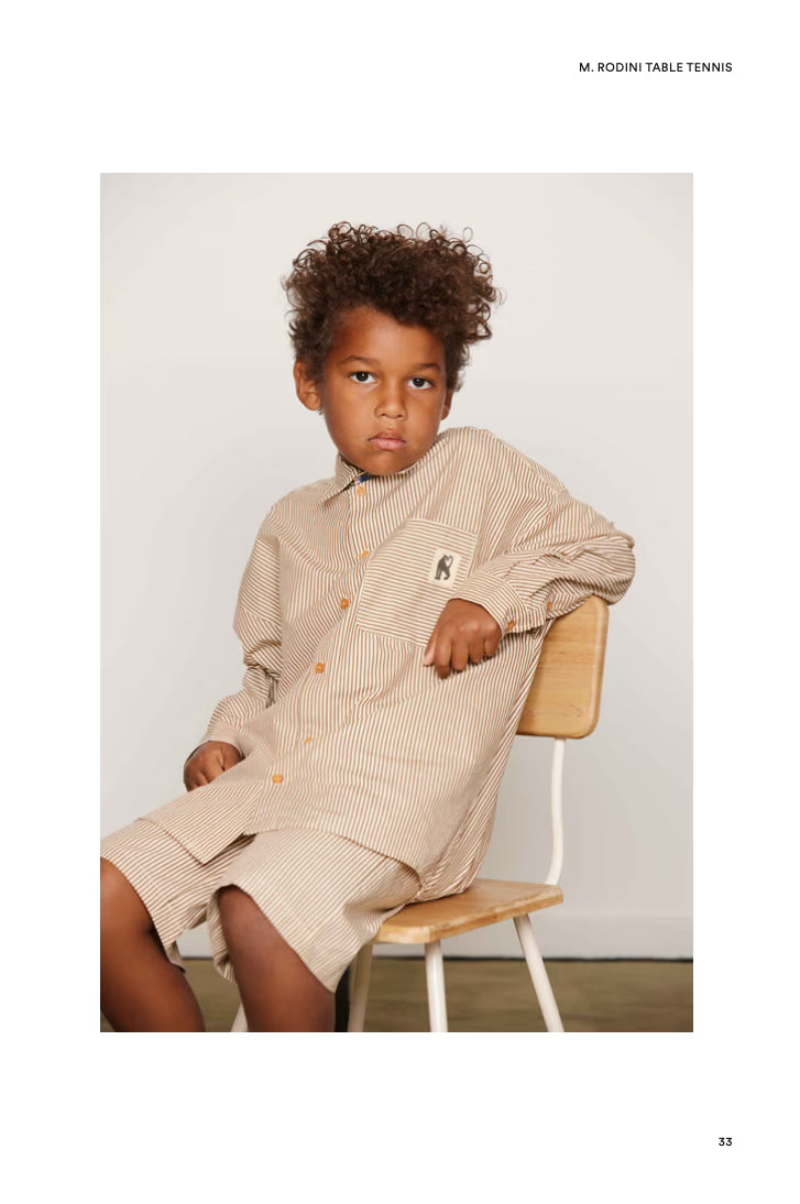 Poplin Brown Striped Short-Mini Rodini SP26