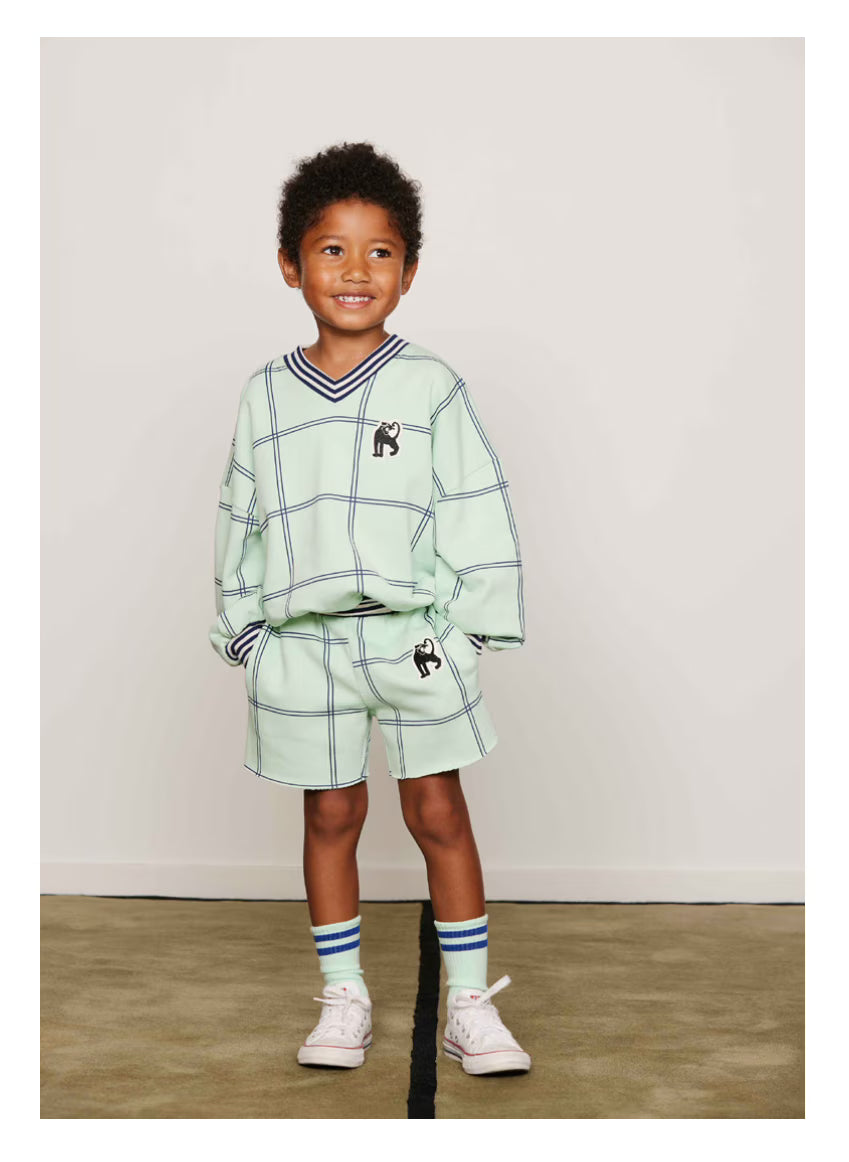Check Panther Patch Sweat Short-Mini Rodini SP26