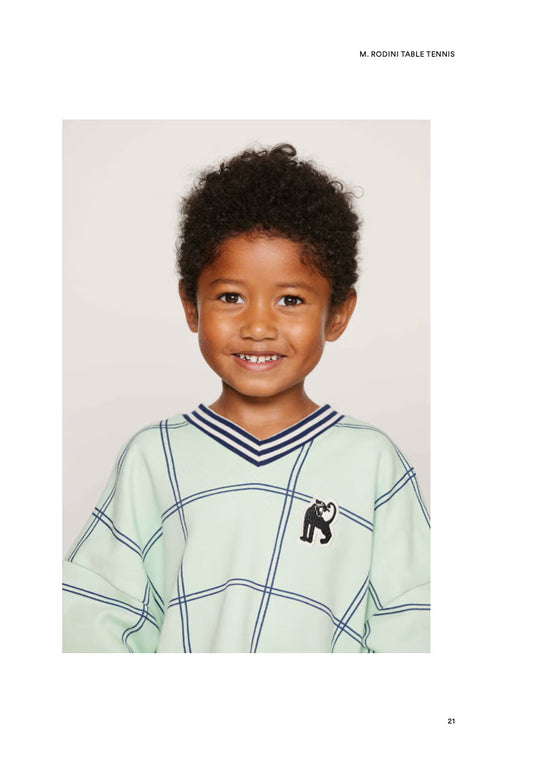 Check Panther Patch Sweat Shirt-Mini Rodini SP26
