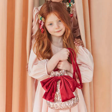 Pink Sequin Bow Bag- Meri Meri