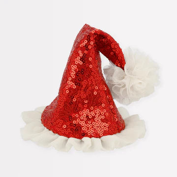Sequin Santa Hat Hair Clips - Meri Meri