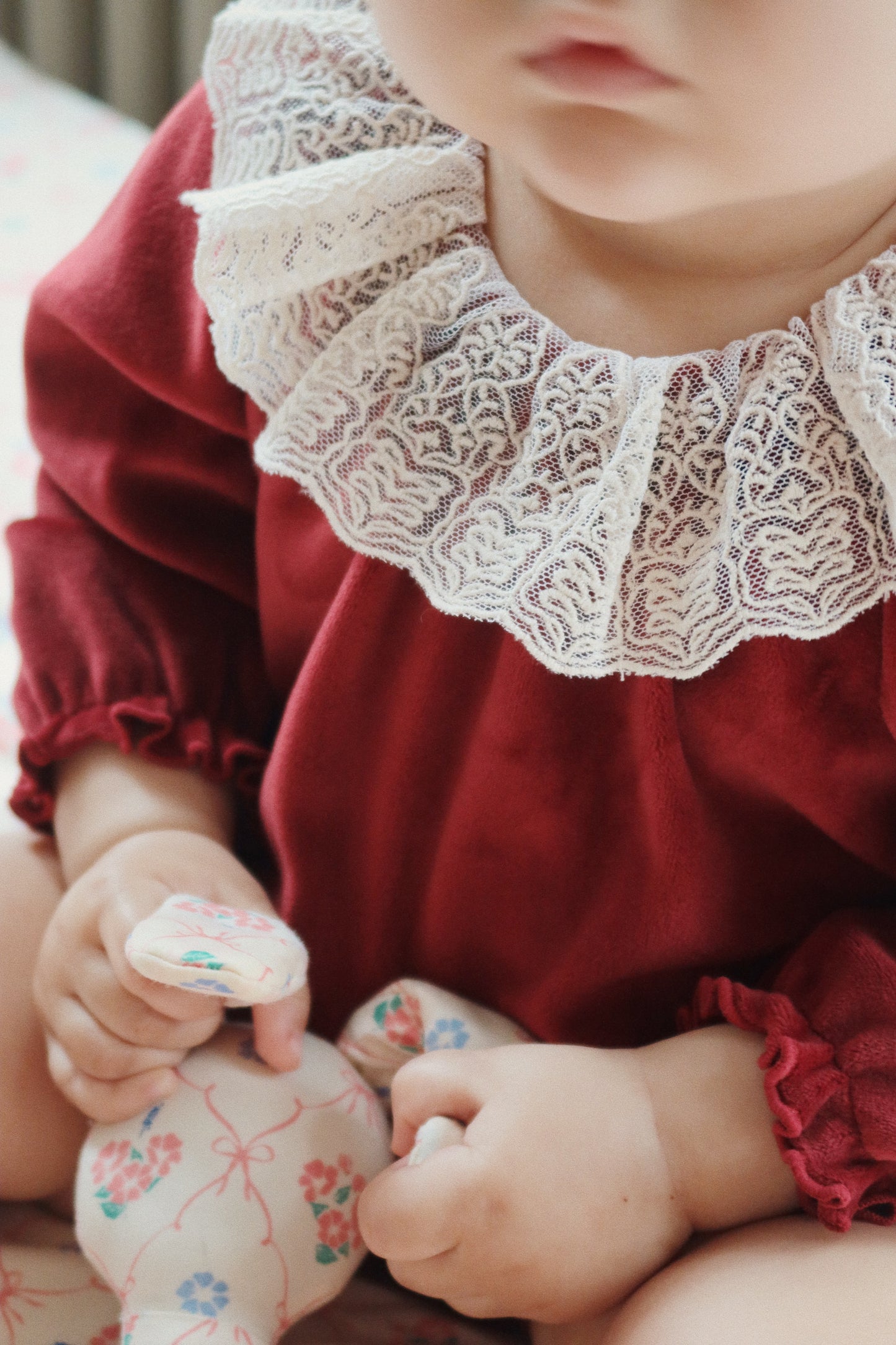 Velvet Lace Collar Romper -Konges Slojd FW25