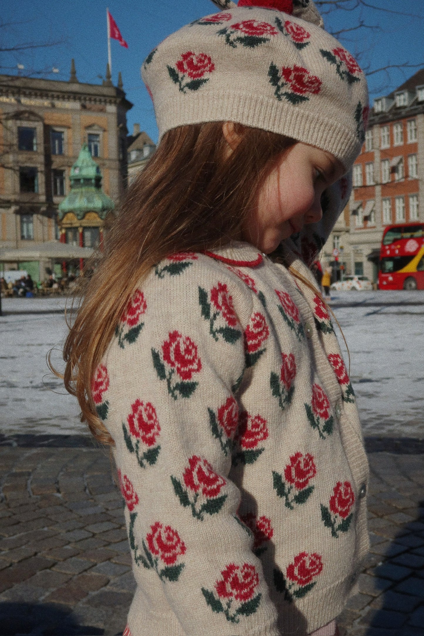 Belou Rose Knit Cardigan w Collar-Konges Slojd FW25