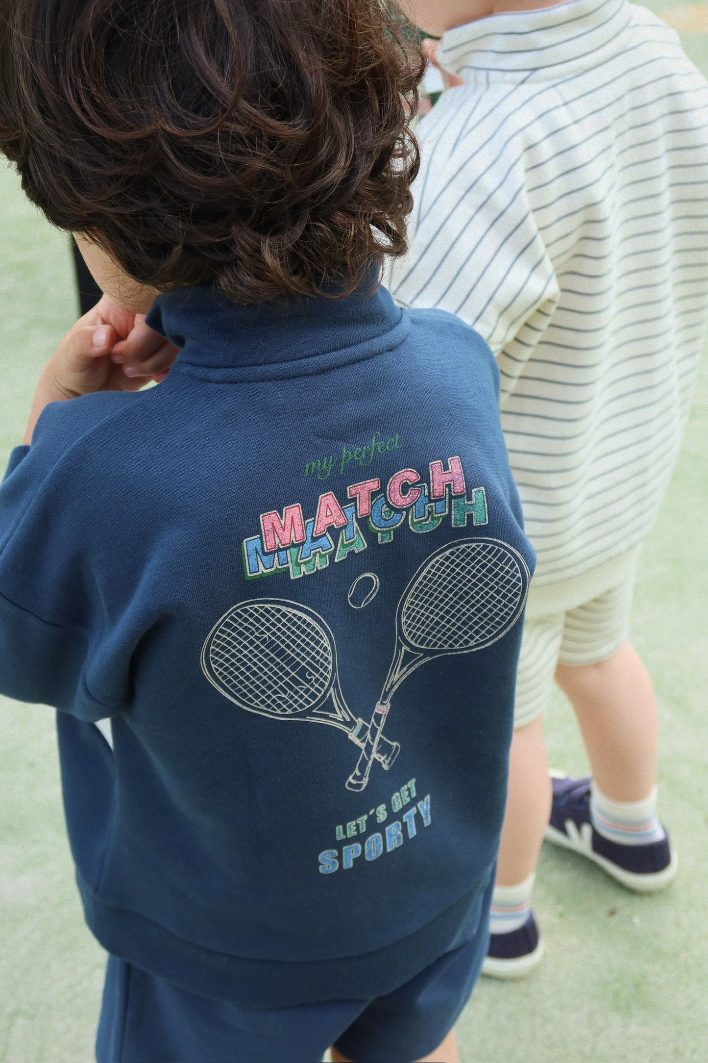 Loupy Striped Half Zip Tennis Sweatshirt-Konges Slojd Sp26