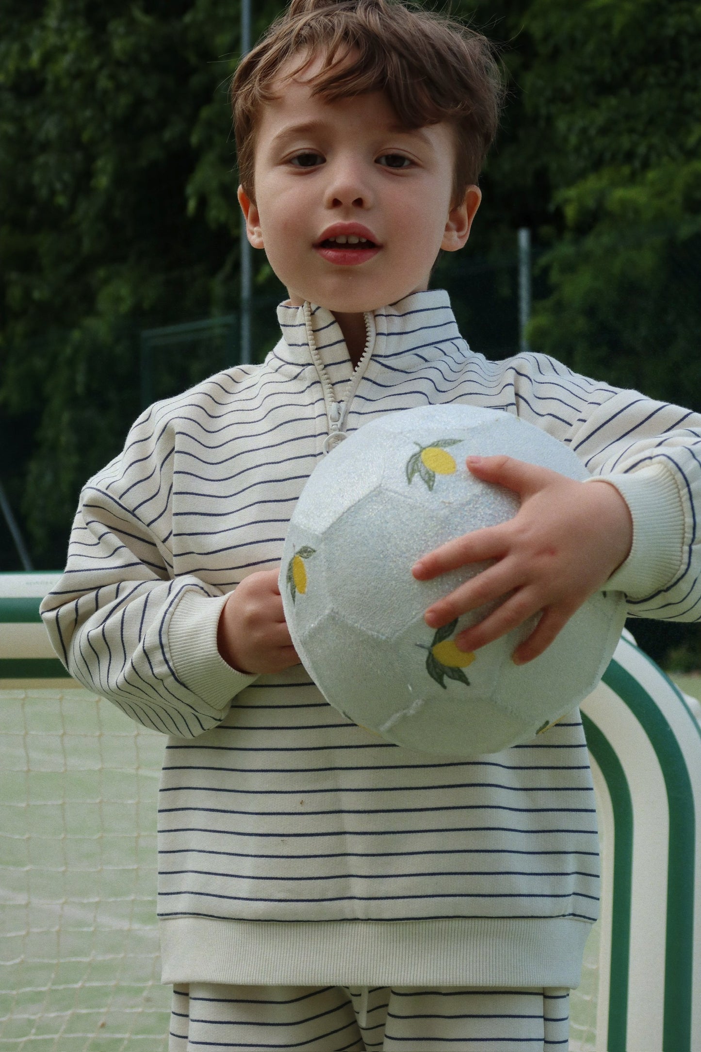 Loupy Striped Half Zip Tennis Sweatshirt-Konges Slojd Sp26