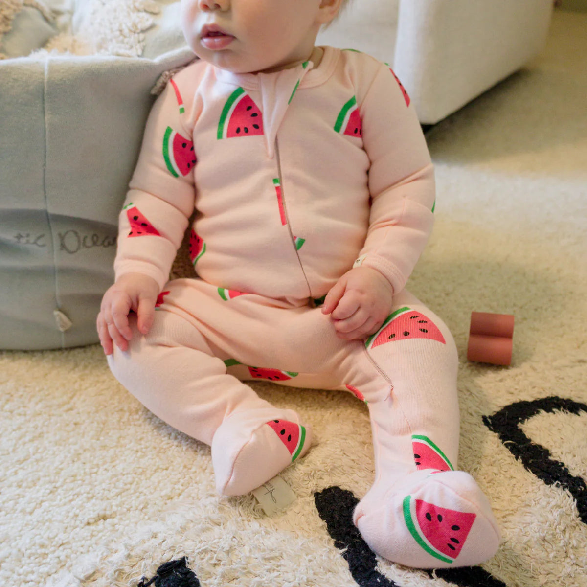 Watermelon Zipper Footie - Oh Baby!