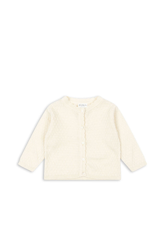 Venti Pointelle Striped Cardigan -Fanga
