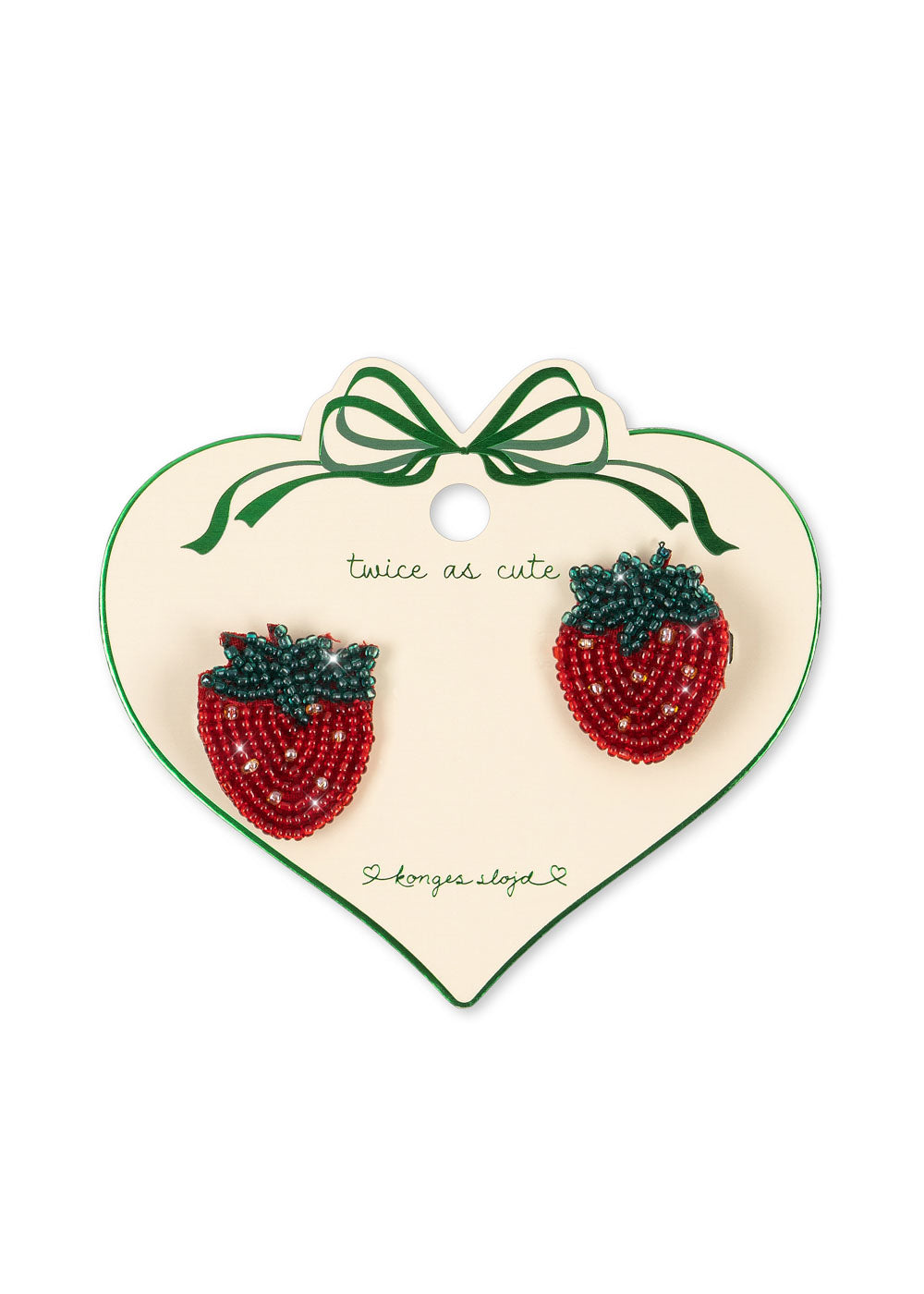 2pk Strawberry Beaded Hair Clip-Konges Slojd