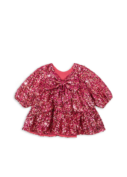 Lila Sequin Bow Dress-Konges Slojd FW25