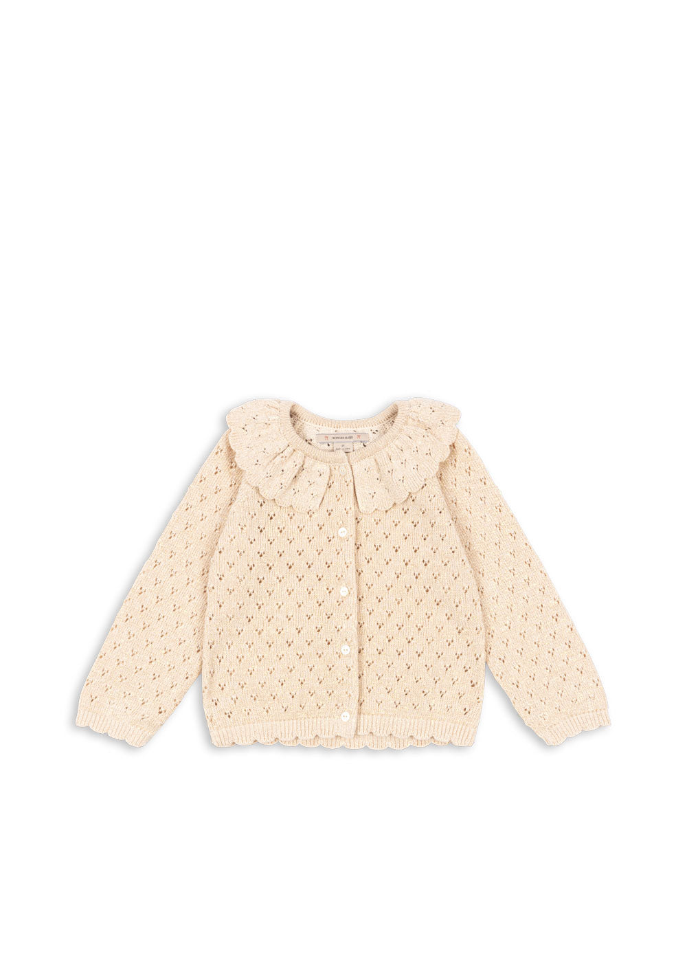 Knit Eyelet PatternCardigan w. Collar-Konges Slojd FW25