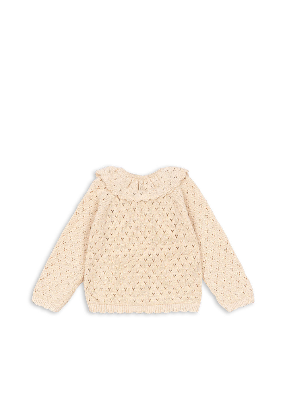 Knit Eyelet PatternCardigan w. Collar-Konges Slojd FW25