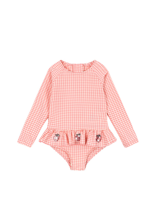 Etta LS  Seersucker Strawberry Swimsuit-Konges Slojd SP26