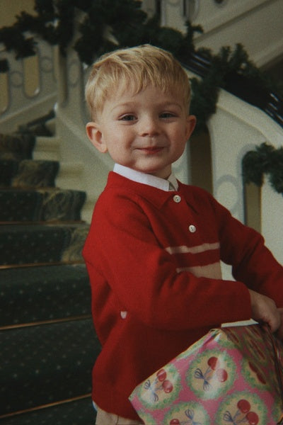 Basi Red Polo Sweater-Konges Slojd FW25