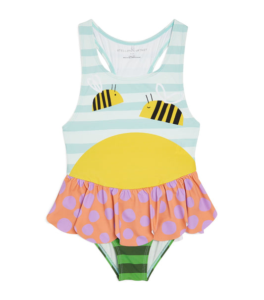 Bees Striped Swimsuit - Stella McCartney SS24