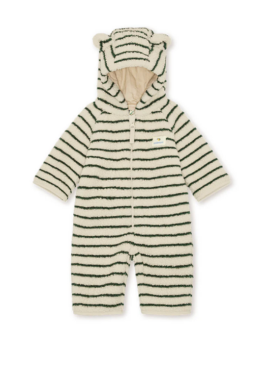 Jody Fleece Striped Teddy Onesie -Konges Slojd