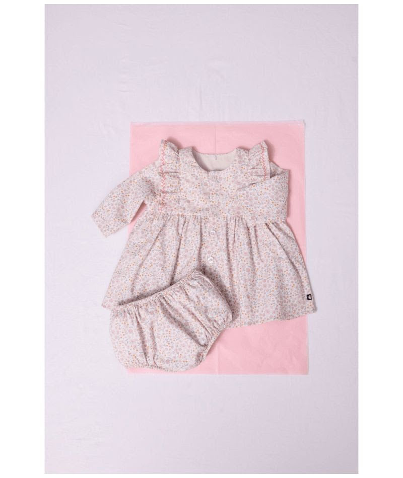 Baby LS Floral Dress With Bloomers - Petit Bateau FW26