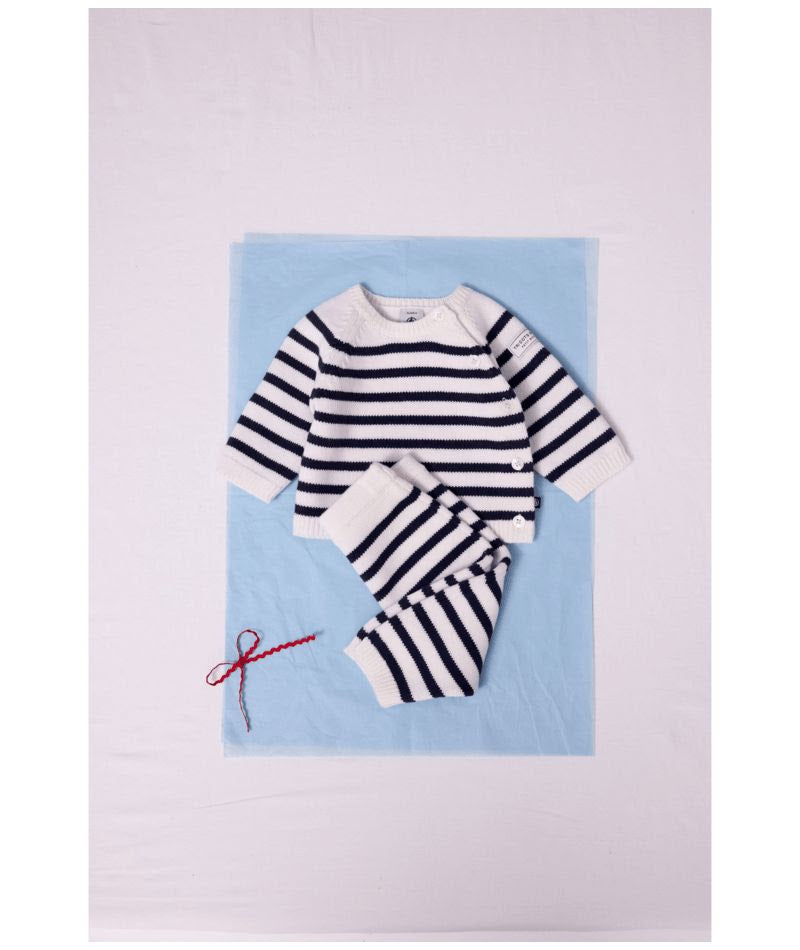 Baby 2pc Knit Set Stripe Sweater & Pants - Petit Bateau FW26