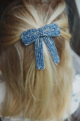 Beaded Bow Hair Clip-Konges Slojd