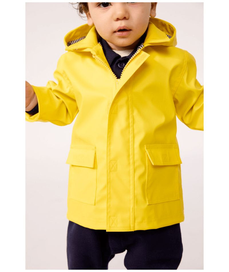 Hooded Rain Jacket in Yellow - Petit Bateau FW26