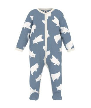 Front Snap Fleece Footie- Petit Bateau FW25