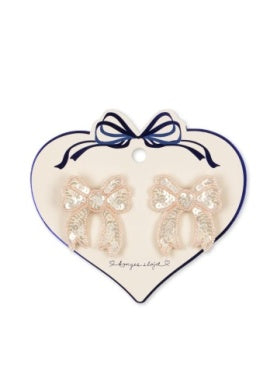 2pk Sequin Bow Hair Clip-Konges Slojd