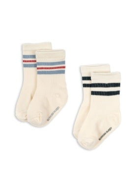 2pk Striped Athletic Sock -Konges Slojd