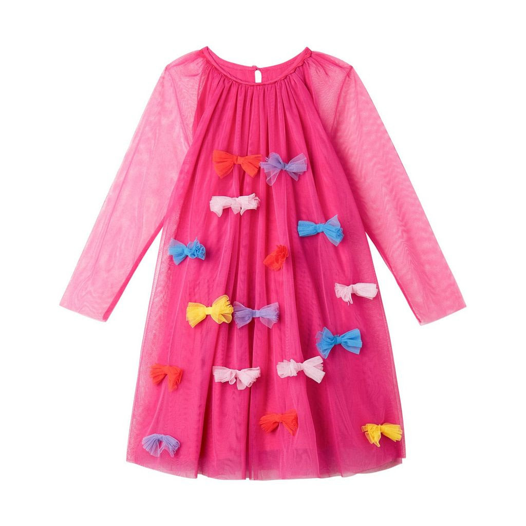 LS Tulle Dress w Multi Colored Bows- Stella McCartney FW25