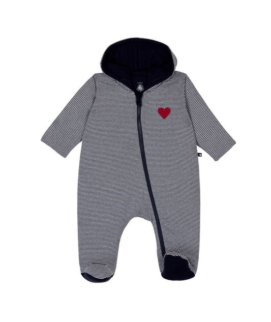 Padded Striped Pram Suit Coverall-Petit Bateau SP26