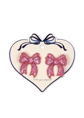 2pk Sequin Bow Hair Clip-Konges Slojd