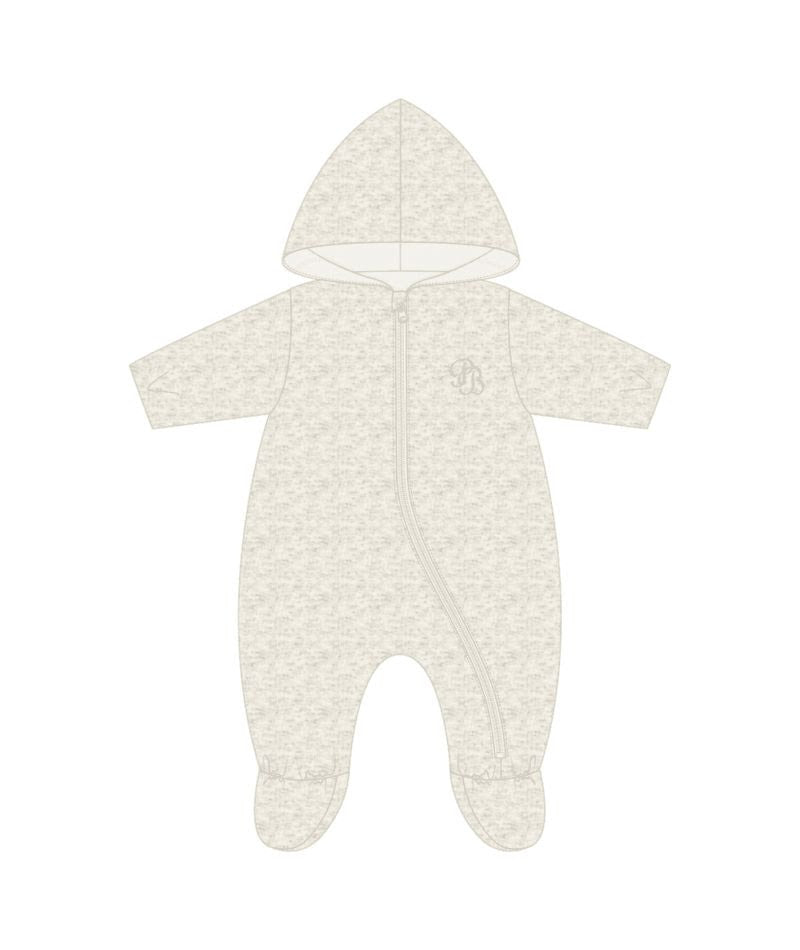 Padded Oatmeal Pram Suit Coverall-Petit Bateau SP26