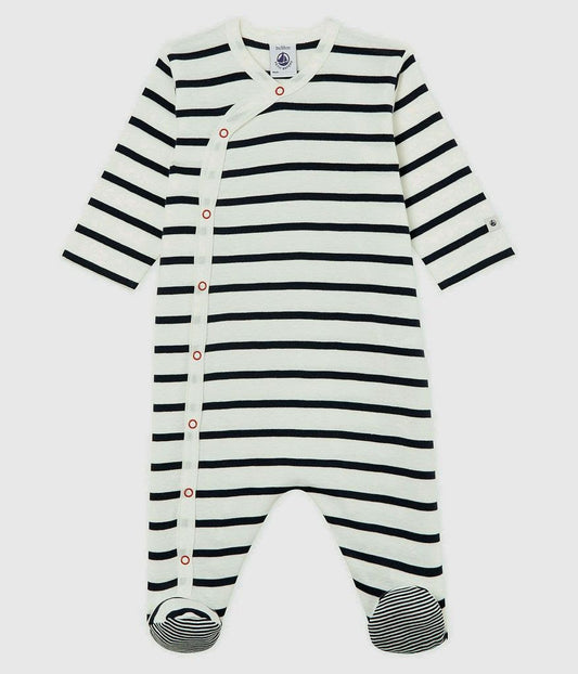 Stripe Front Snap Footie - Petit Bateau SP25